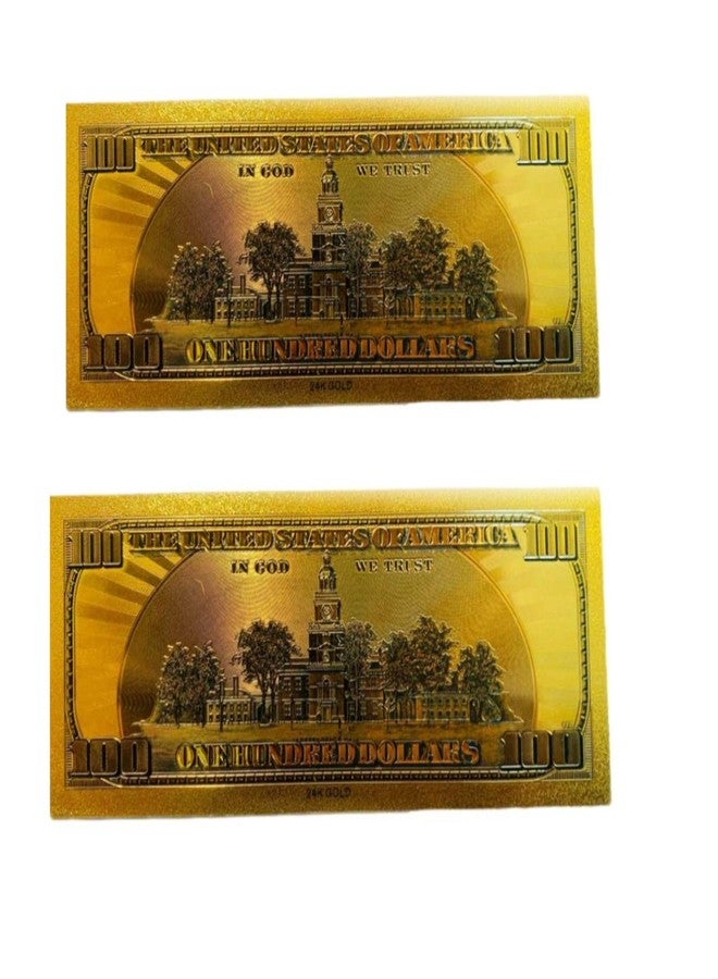 blinkee Two Pack Jesus Christ Image in One Hundred Dollars 24k Gold Plated Bill Collectible Banknotes for Decoration - Image 2