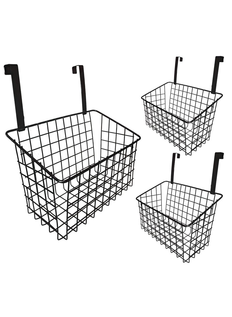 DubaiGallery - 3Pcs Styleys Multifunctional Storage Basket Kitchen Storage Rack Over The Cabinet Door Wire Storage Basket - Image 1