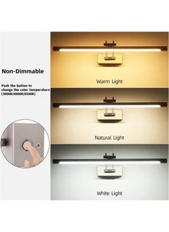 HUA QIANG WANG LED Mirror Front Light Brushed Nickel Bathroom Vanity Light Fixture with Switch,15W 60CM Cabinet Picture Wall Light, 3-Color Indoor Lighting Wall Sconce Bedside Lamp  - Image 3