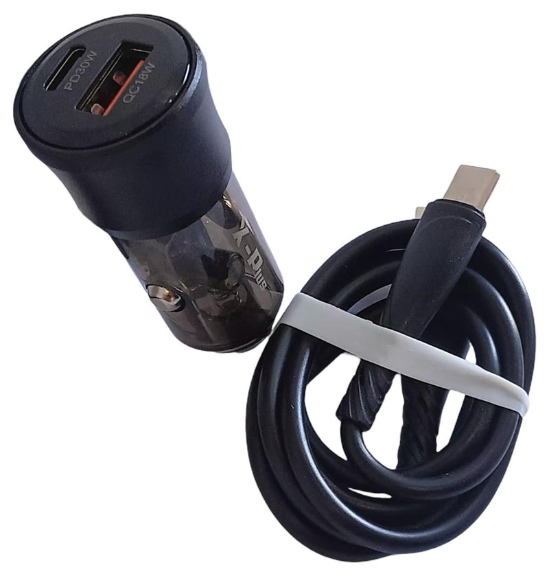 اكس - بلس شاحن سيارة X-Plus بقوة 48 واط - PD + USB | شحن سريع وآمن أثناء القيادة مع كابل تايب سى - Image 1