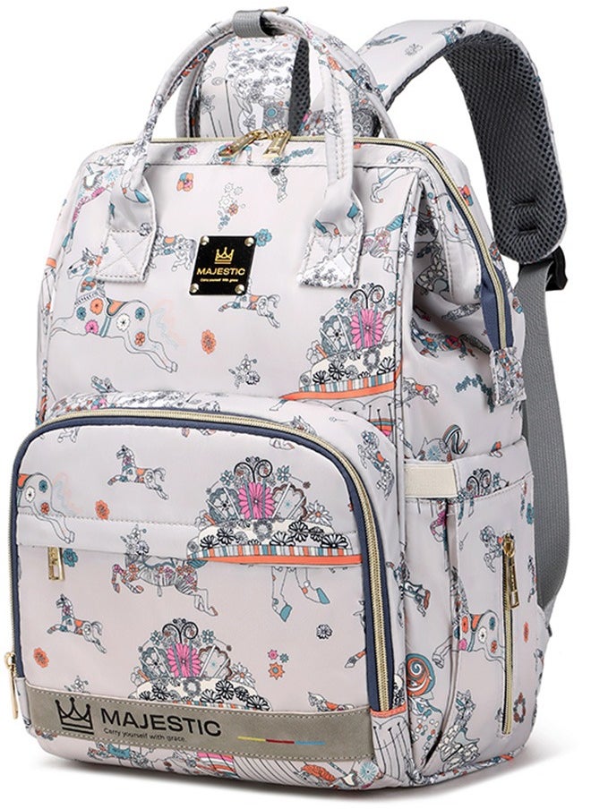Majestic 133 3 Pcs Baby Maternity Diaper Fashion Waterproof Multifunctional large capacity backpack bag - Unicorn Grey  - Image 1