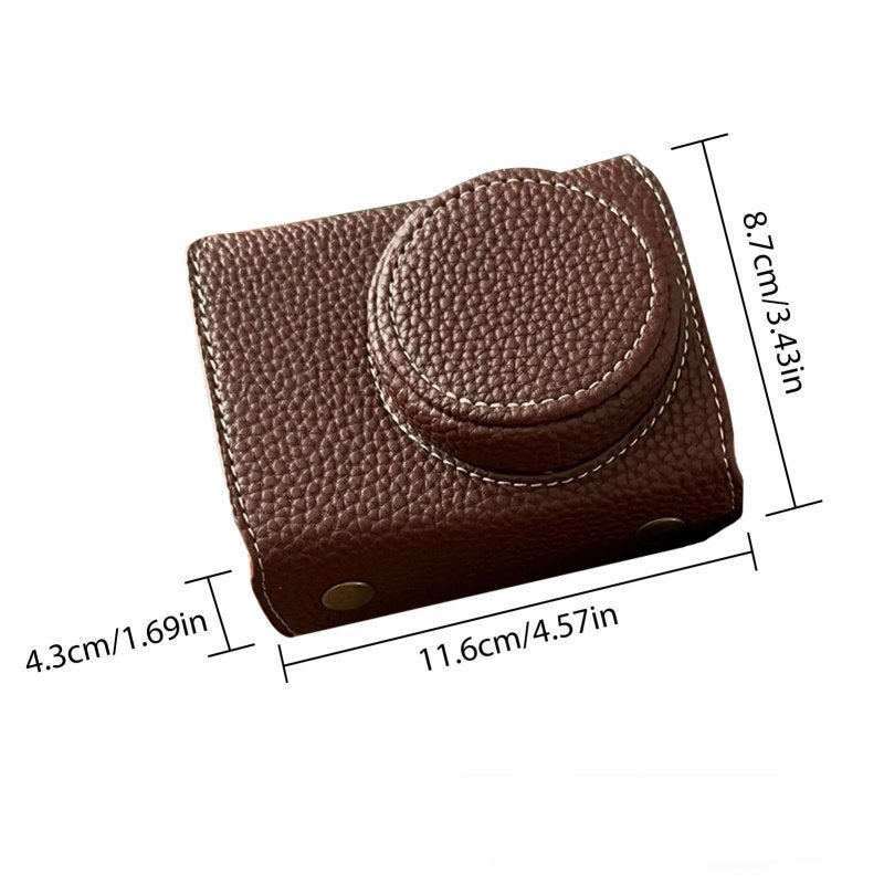 Vintage Leather Camera Half Case: Brown PU Leather, Custom Fit for GR IIIx GR III GRIII GR3 Cameras - Enhanced Grip, Tripod Compatible for Photographers - Image 1
