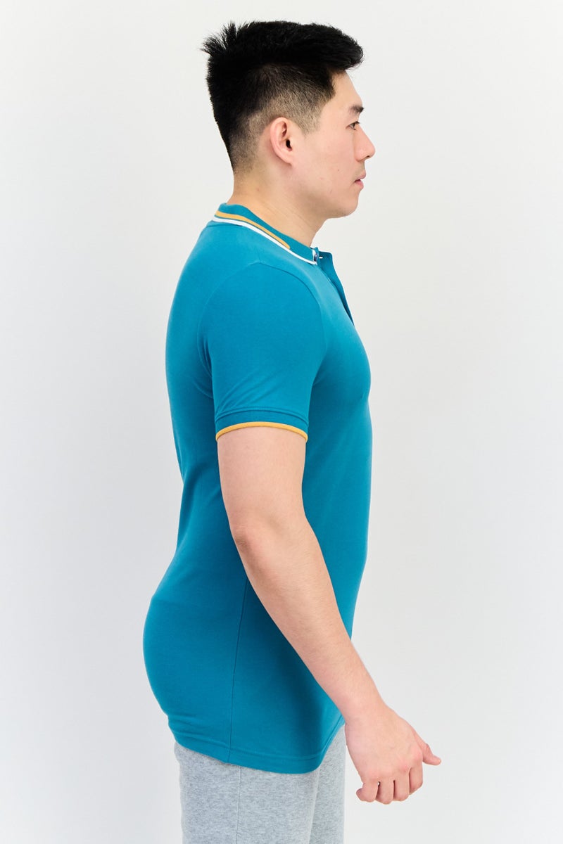 PUMA Men Slim Fit Short Sleeves Outdoor Polo Shirt, Teal Green - Image 3