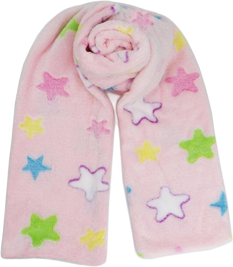 Newfancy Kids Winter Rainbow Scarf Gradient Cross Tie Collar Fluffy Fur Plush Shawl Wrap Neck Warmer for Toddler Girls Boys - Image 1