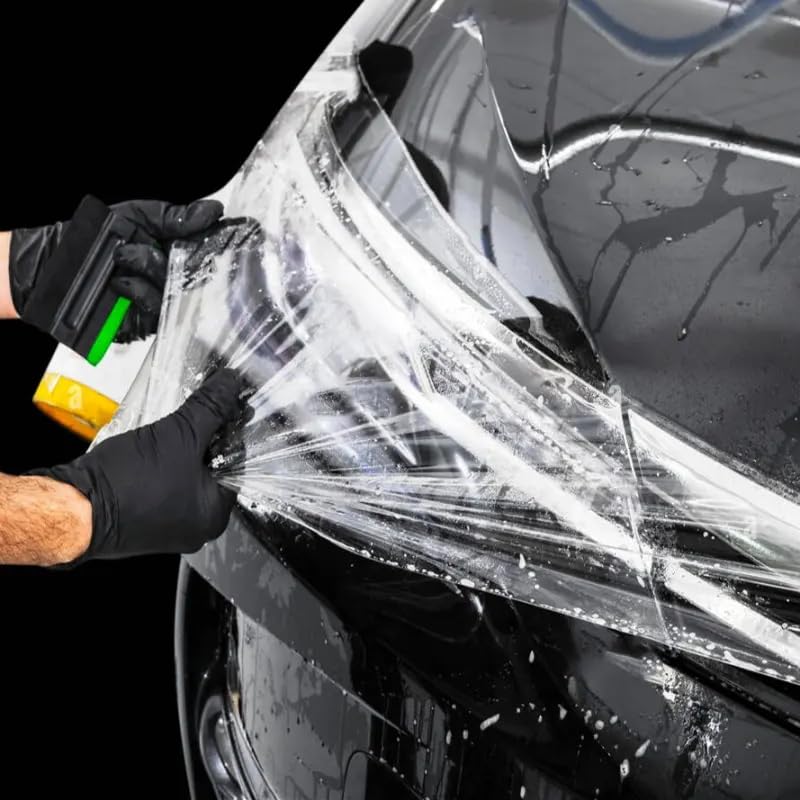 LIVECOOL Transparent Protective Film for Car Bumper Hood Paint - Anti-Scratch Clear Self-Adhesive Wrap Sheet Roll Sticker and Decal (12 X 36 Inch, Transparent Vinyl) - Image 3