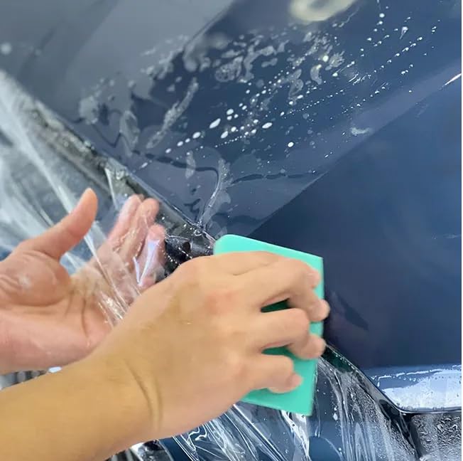 LIVECOOL Transparent Protective Film for Car Bumper Hood Paint - Anti-Scratch Clear Self-Adhesive Wrap Sheet Roll Sticker and Decal (12 X 36 Inch, Transparent Vinyl) - Image 4