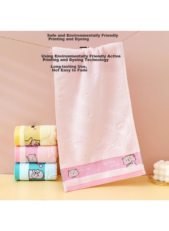9i9 Baby Towels, Pure Cotton, Infant Face Towels, Kindergarten Hand Towels, Absorbent Cartoon Design, 3-pack, A268 - Image 4