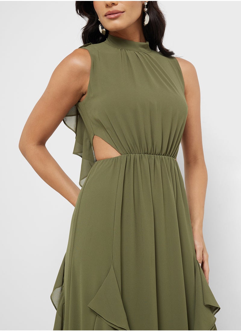 TFNC Open Back And  Ruffle Detail Maxi Dress  - Image 3