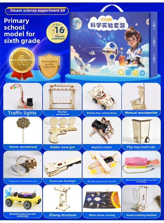 Science Small Experiment Suit Science And Technology Production Invention Diy Homemade Materials Primary School Students' Puzzle Science And Education Manual-Specifications:Science Experiment Set-[grade 6]  - Image 1