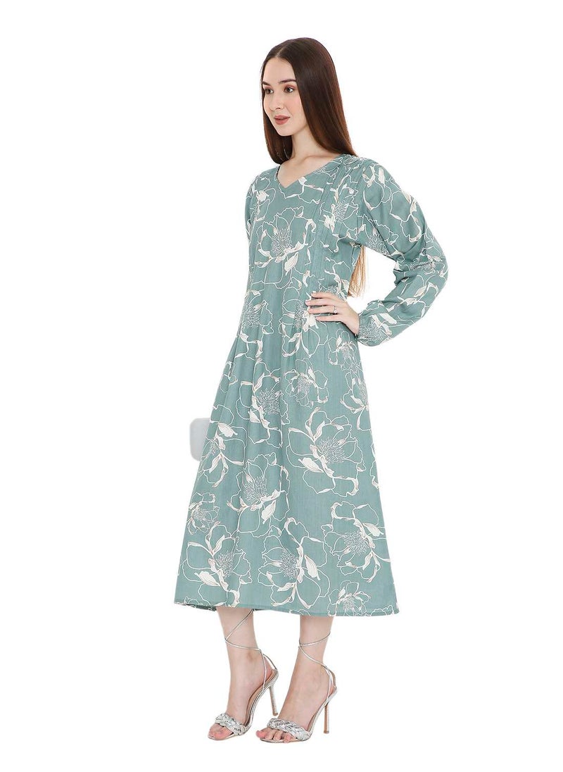 HANA & SARA UNIQUE PRINTED SHORT FARASHA MODEST WEAR ARABIC KAFTAN JALABIYA DRESS  - Image 4