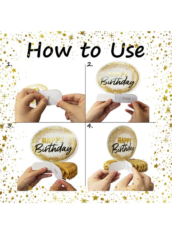 TSJ 8 Pieces Happy Birthday Honeycomb Centerpieces Party Table Decorations Table Toppers For Birthday Party Supplies - Image 5