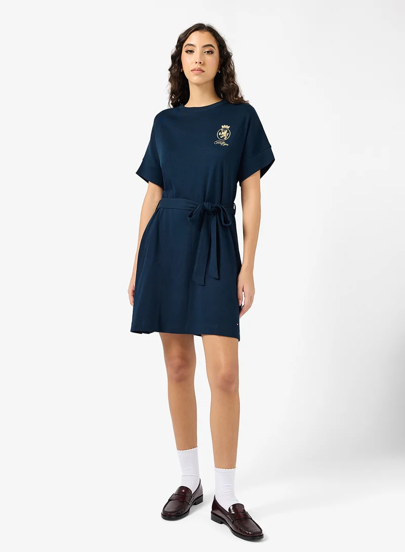 TOMMY HILFIGER Belt Detail Short Sleeve Tshirt Dress
