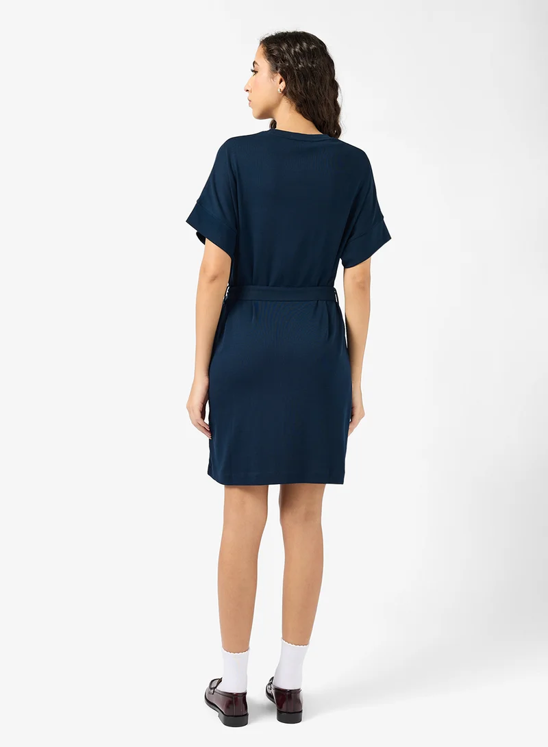 TOMMY HILFIGER Belt Detail Short Sleeve Tshirt Dress