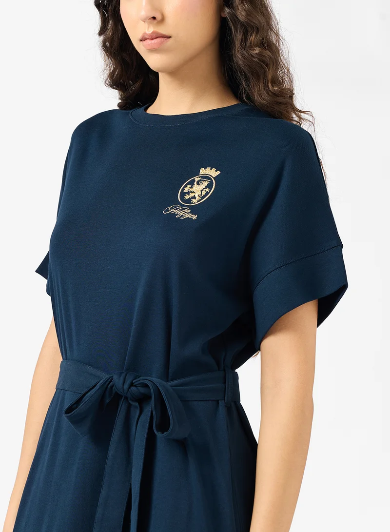 TOMMY HILFIGER Belt Detail Short Sleeve Tshirt Dress