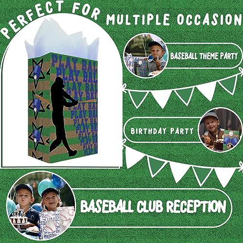 Outego Baseball Party Favor Bags for Kids – 24 Pcs Baseball Gift Bags with 6 Designs, Paper Treat Bags for Boys Sports Theme Birthday Party Decorations Supplies - Image 5