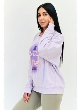 adidas Originals Women Sportswear Fit Long Sleeves Outdoor Sweatshirt, Lavender  - Image 2
