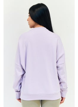 adidas Originals Women Sportswear Fit Long Sleeves Outdoor Sweatshirt, Lavender  - Image 3
