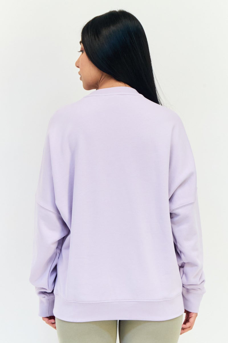 adidas Originals Women Sportswear Fit Long Sleeves Outdoor Sweatshirt, Lavender  - Image 3
