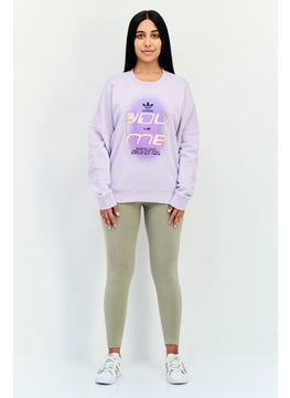 adidas Originals Women Sportswear Fit Long Sleeves Outdoor Sweatshirt, Lavender  - Image 4