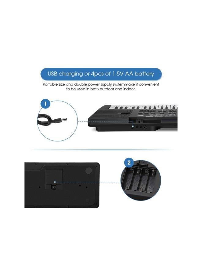 Digital Piano Kids Keyboard, Portable 61 Key Music Piano Keyboard Electronic Musical Instrument Multi-Function Keyboard and Microphone for Kids Piano Music Teaching Toys Birthday Day Gifts - Image 3