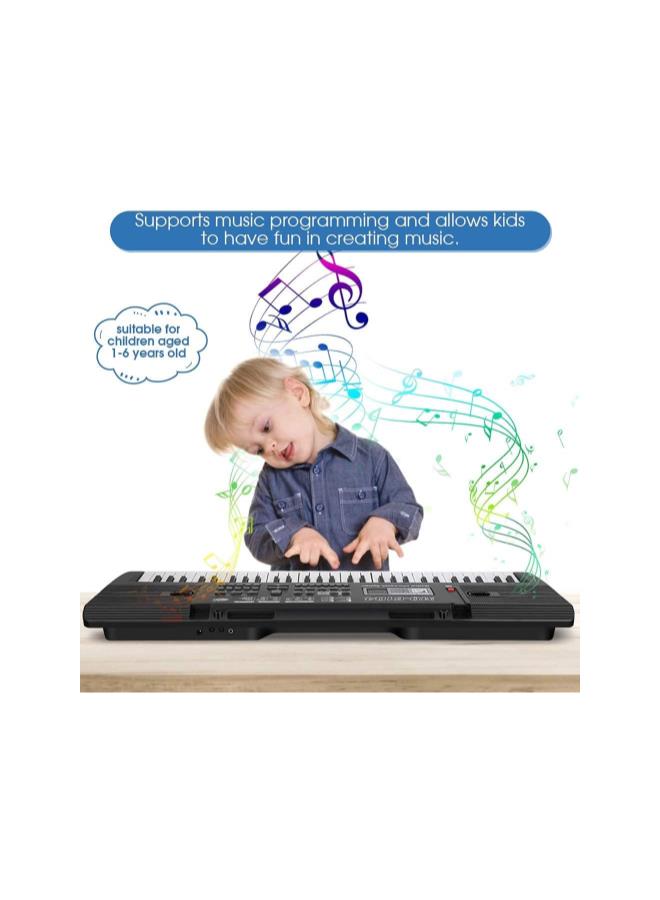 Digital Piano Kids Keyboard, Portable 61 Key Music Piano Keyboard Electronic Musical Instrument Multi-Function Keyboard and Microphone for Kids Piano Music Teaching Toys Birthday Day Gifts - Image 4