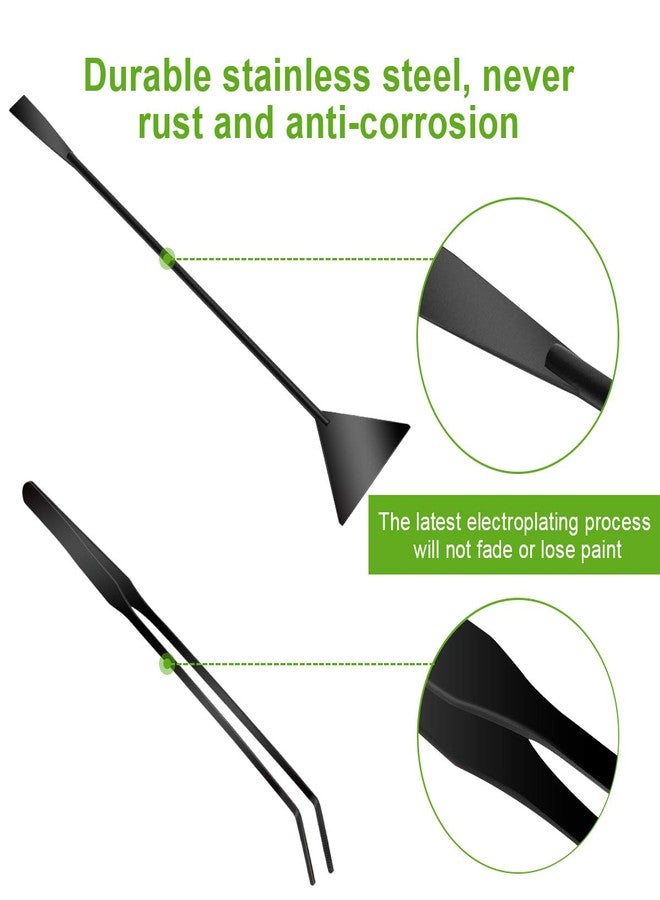 Catcan Quarium Aquascape Tools Kits, 4 in 1 Anti-Rust Aquatic Plant Aquascaping Tool Stainless Steel Black Tweezers Scissors Spatula for Aquarium Tank Clean Fish Tank Aquascape Tools Sets (black) - Image 3