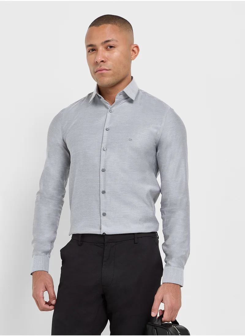 CALVIN KLEIN Slim Fit Stretch Collar