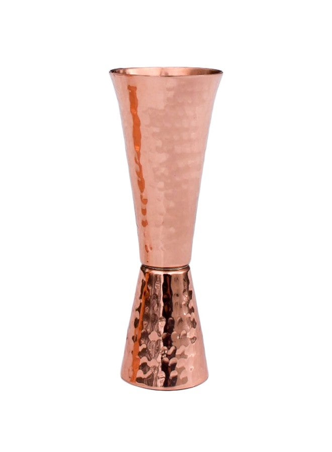 Sertodo Copper Double Sided Jigger, 1 oz and 2 oz Measured Shots, Hand Hammered 100% Pure Copper, Single - Image 1