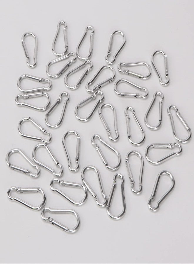 SAMLOO 100pcs Mini Aluminum Bulk Carabiner Spring Clip Hook Keychain Buckle Pack Carabeaner for Camping Hiking Rv Fishing Bottle Backpack Traveling, Silver - Image 5