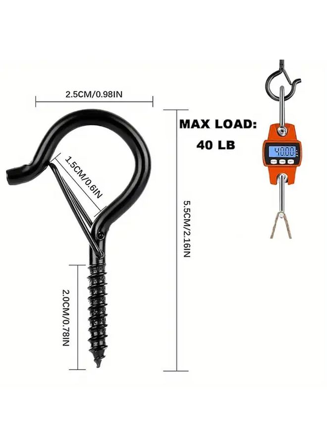 20 Pack Heavy Duty Black Metal Screw Hooks Indoor Outdoor Plant Hanging Ceiling Wall Hooks - Image 3