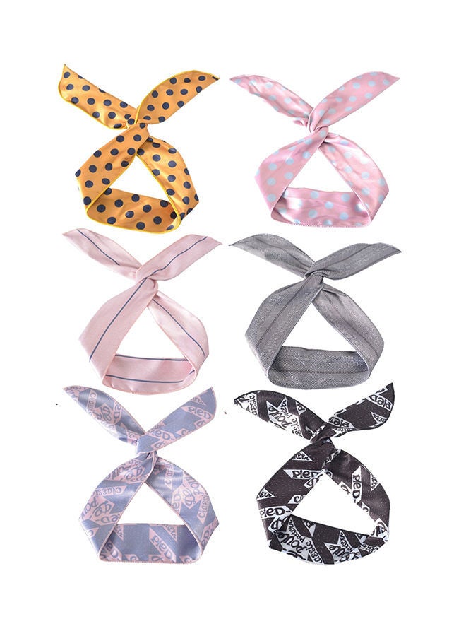 NIBEMINENT 6-Piece Fabric Simple Stylish Headband Multicolour One Size