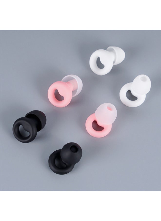 Generic - Soundproof Sleep Noise Reduction Anti-noise Earplugs Swimming Sleep Earplugs Silent Silicone Earplugs-Color:Style 03 [two-color Orange And White] - Image 1
