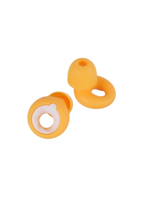 Soundproof Sleep Noise Reduction Anti-noise Earplugs Swimming Sleep Earplugs Silent Silicone Earplugs-Color:Style 03 [two-color Orange And White]