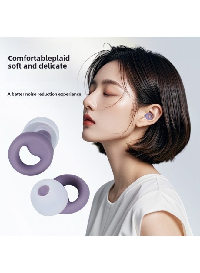 Generic - Soundproof Sleep Noise Reduction Anti-noise Earplugs Swimming Sleep Earplugs Silent Silicone Earplugs-Color:Style 03 [two-color Orange And White] - Image 1