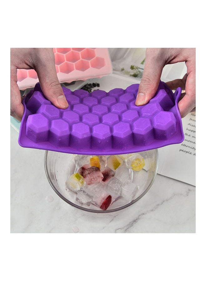 Deo King 33-Compartmenets Ice Tray Mold With Removable Lid Purple 19.2x12.5x2.3cm - Image 4