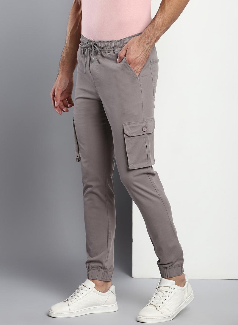 Dennis Lingo Men's Graphite Grey Tapered Fit Cargo Trousers - Modern and Durable  - Image 2
