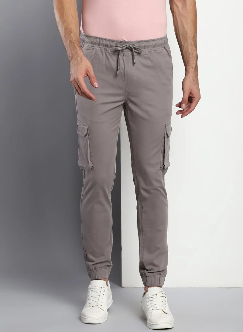 Dennis Lingo Men's Graphite Grey Tapered Fit Cargo Trousers - Modern and Durable