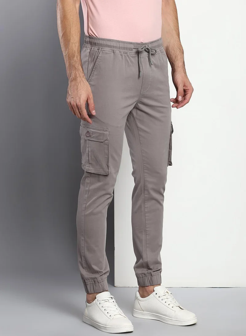 Dennis Lingo Men's Graphite Grey Tapered Fit Cargo Trousers - Modern and Durable