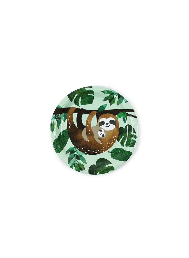 Merrilulu - Merrilulu Sloth Plates, 12 ct | Paper Plates for Sloth Party | Sloth Tableware | Tropical Themed Party Supply - Image 1