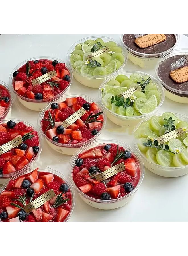 30 Pcs 360ml Transparent Disposable Dessert Bowls With Lids For Snacks Cakes - Image 1