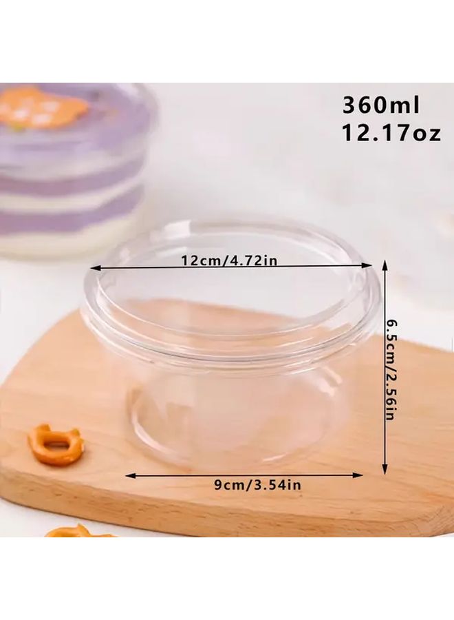 30 Pcs 360ml Transparent Disposable Dessert Bowls With Lids For Snacks Cakes - Image 3