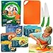 MasterChef Junior Kids Knife Cutting Board Set Includes Real Cutting Tools and 15 Cooking Baking Recipes Silicone Non Slip Grip for Easy Use Food Safe for Children Party Activity Supplies Gift - Image 4