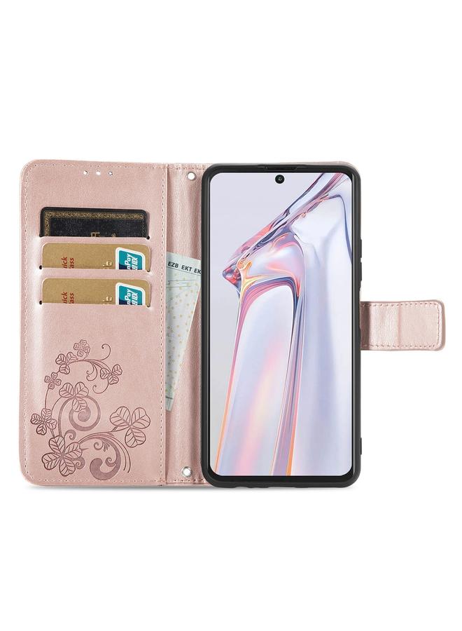 The Bros Case For Blackview A100 Four-leaf Clasp Embossed Buckle Mobile Phone Protection Leather Case with Lanyard & Card Slot & Wallet & Bracket Function  - Image 3