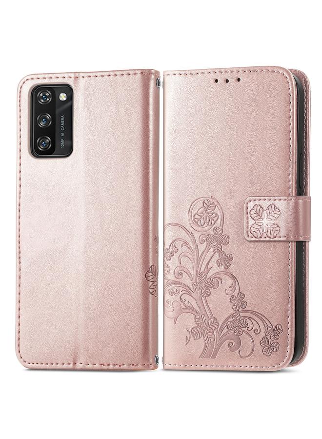 The Bros Case For Blackview A100 Four-leaf Clasp Embossed Buckle Mobile Phone Protection Leather Case with Lanyard & Card Slot & Wallet & Bracket Function  - Image 2