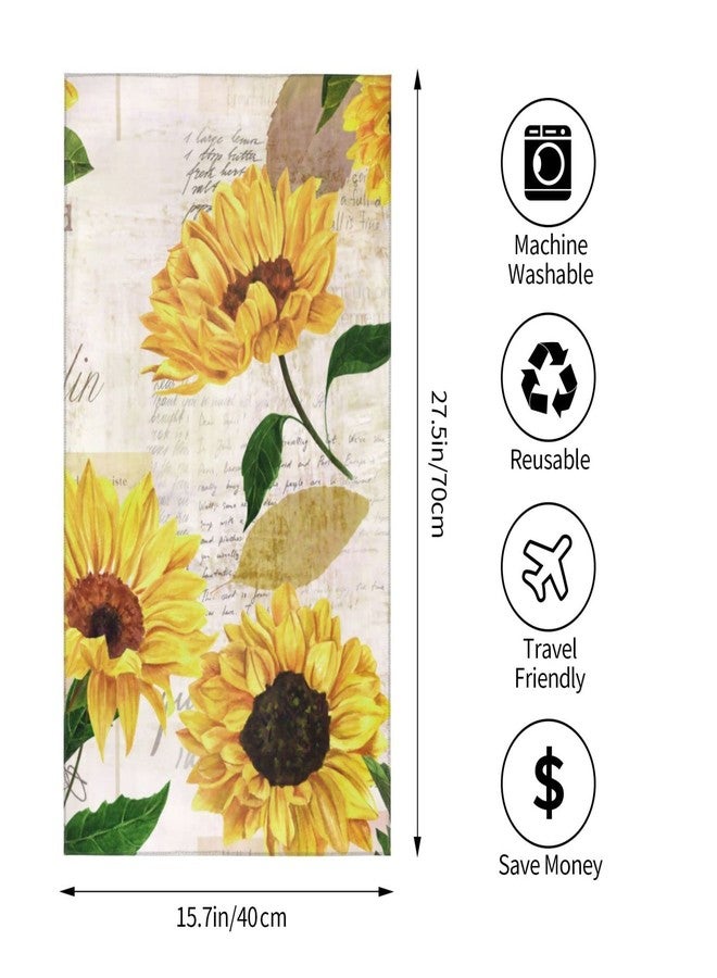 COVASA Sunflower Hand Towels for Bathroom Set of 2,Vintage Yellow Floral Towels Ultra Soft Absorbent Decorative Small Bath Towels Washcloth Kitchen Guest Fingertip Towel for Hotel,Spa,Gym 15.7"x27.5" - Image 3