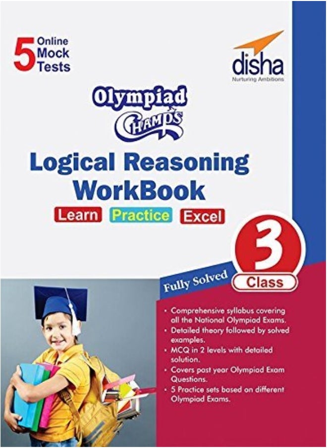 Olympiad Champs Logical Reasoning Workbook Class 3 with 5 Mock Online Olympiad Tests  - Image 1