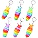 MEIEST 6 PCS Mini Fidget Slug Keychain Toys3D Articulated Stretch Caterpillar Sensory Stress Relief Flexible Hand Toy Ideal Party Favor Colorful Office Desk Pet ToysRandom Color - Image 2