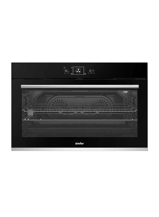 فرن كهربائي مدمج 90 سم بشاشة لمسية رقمية ومروحتين سوداء