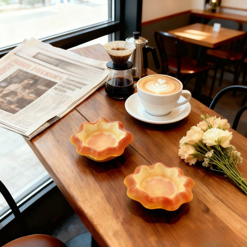 1pc Egg Tart Shaped Ceramic Ashtray Living Room Coffee Table Decoration Gift - Image 3