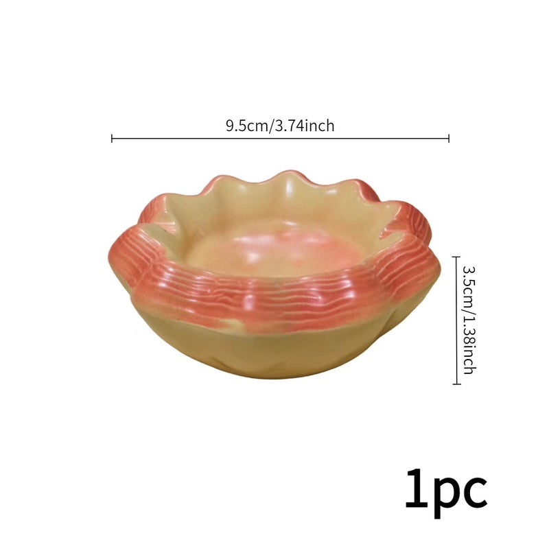 1pc Egg Tart Shaped Ceramic Ashtray Living Room Coffee Table Decoration Gift - Image 1